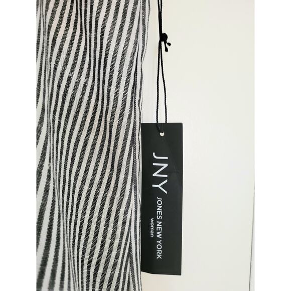 NWT Jones New York Lightweight Jacket Striped Hood Linen New With Tag Size 1X - Picture 6 of 13